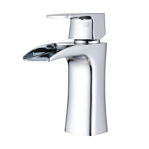 Chrome Single Handle Waterfall Bathroom Sink Faucet