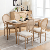 Set of 2 Solid Wood Dining Chair Beige