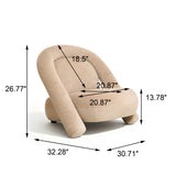 Fabric Accent Chair Beige Coffee
