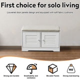 28.74"Shoe Storage Bench with 2 Door Cabinet, Entryway Bench