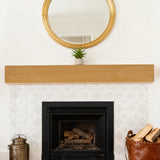 48" Fir Wood Floating Fireplace Mantel Shelf Light Brown