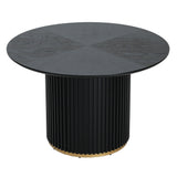 Engineered Wood Dining Table Black