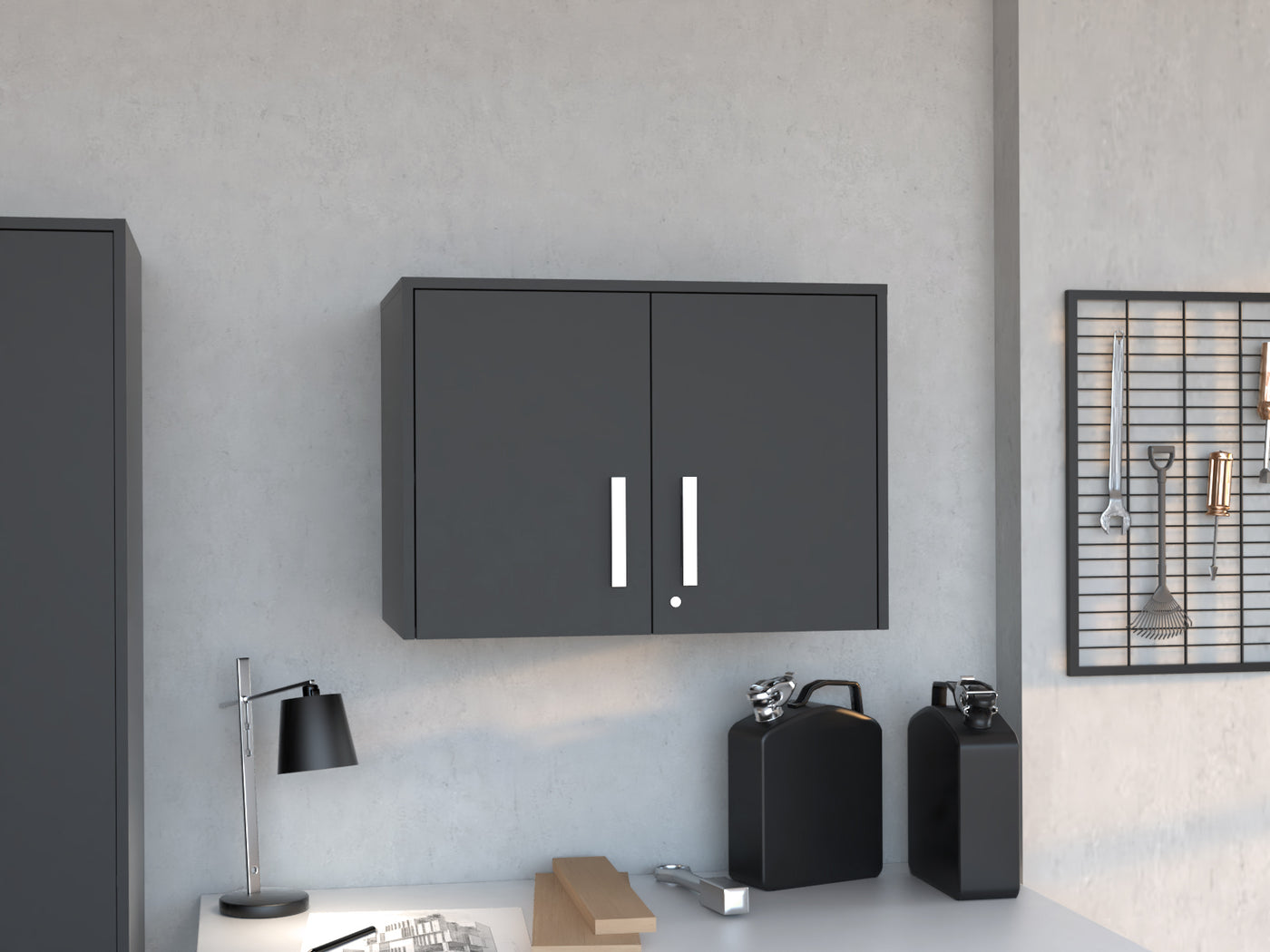 Wall Cabinet with Double Doors and Three Interior Shelves