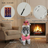 Christmas Poodle Statue, Holiday Dog Figurine in Pink Santa Outfit