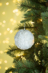 4' Cream Ruffle Ball Ornament, Decorative Hanging Ball Christmas Tree Ornaments