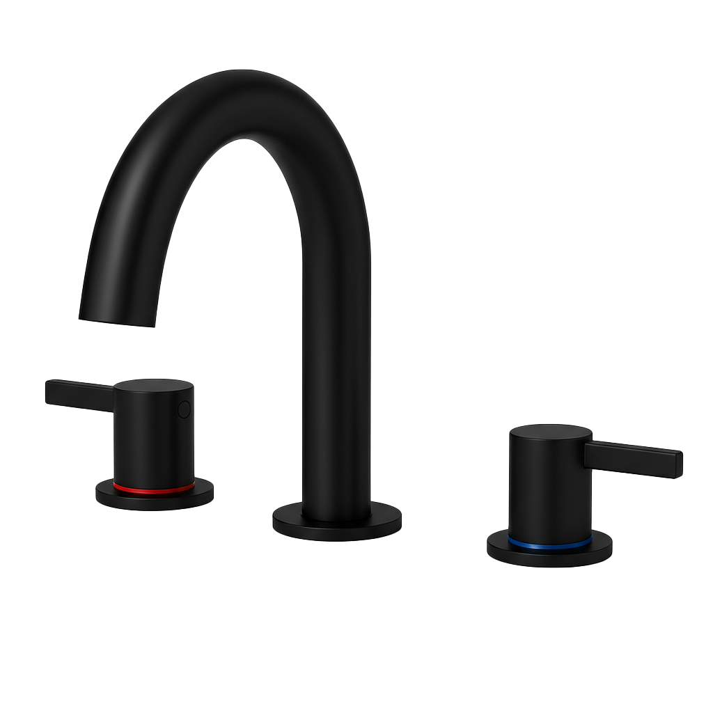 8-Inch Widespread Lavatory Faucet 2-Handle 3-Hole Matte Black