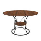Stone Dining Table Walnut/Black 49"