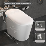Modern Smart Toilet with Bidet Built In with Foot Kick