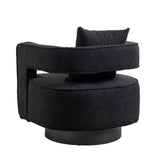 Boucle Accent Chair Swivel Black
