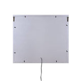 Accent Wall Mirror - Faux Diamond Frame - LED Lights - 24" x 24"