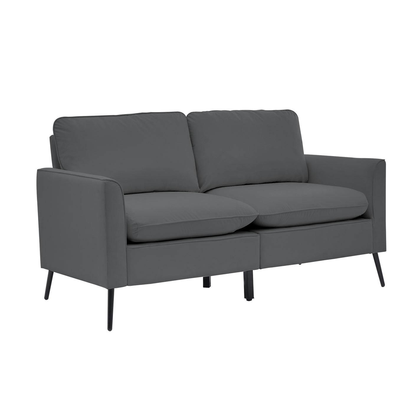 TS Nordic Retro Faux Leather Loveseat Sofa 55.91" Light Gray