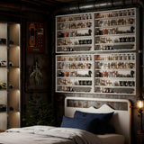 5-Tier Wall-Mounted Display Cabinet with Glass Doors