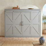 Queen Engineered Wood Murphy Bed Gray