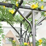 Outsunny 82'' Decorative Metal Garden Trellis Arch with Durable Steel Tubing & E