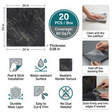 Peel and Stick PVC Vinyl Flooring Easy DIY Self-Adhesive Tiles 20-Piece Pack