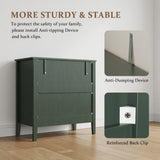 3-Drawer Engineered Wood Nightstand Green