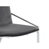 Side Chair Set of 2 - Gray Velvet - Chrome Finish - Openwork Back