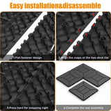 12" Interlocking Deck Floor Tiles Dark Gray Polypropylene Indoor Outdoor