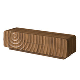 TV Stand Floating Base Spiral Wave Walnut for 60" TVs