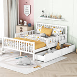 Full Wood Platform Bed White
