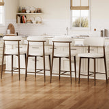 Set of 2 Metal Bar Stool Beige