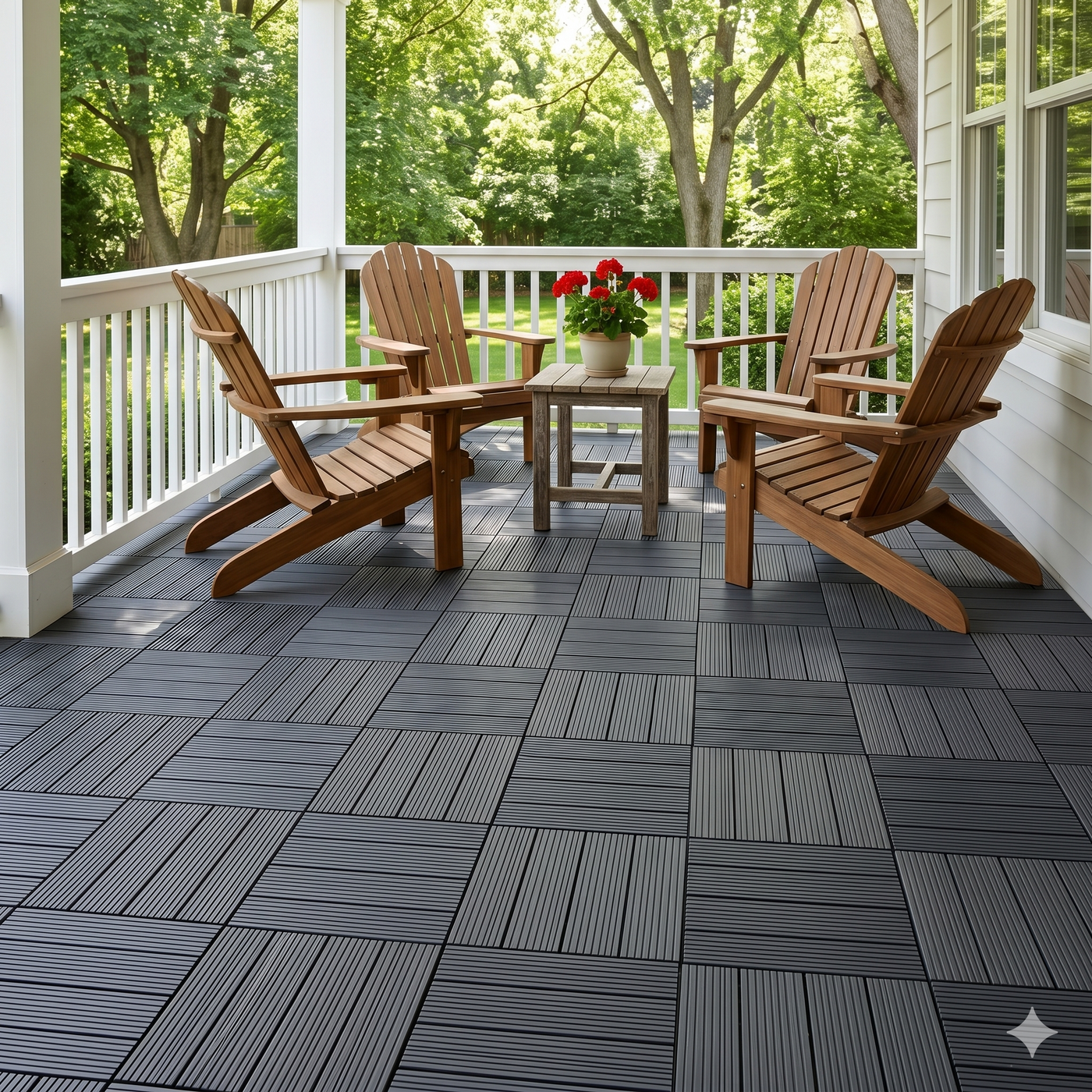 Interlocking Deck Tiles 44 Pack 12x12 Waterproof Non-Slip Grey