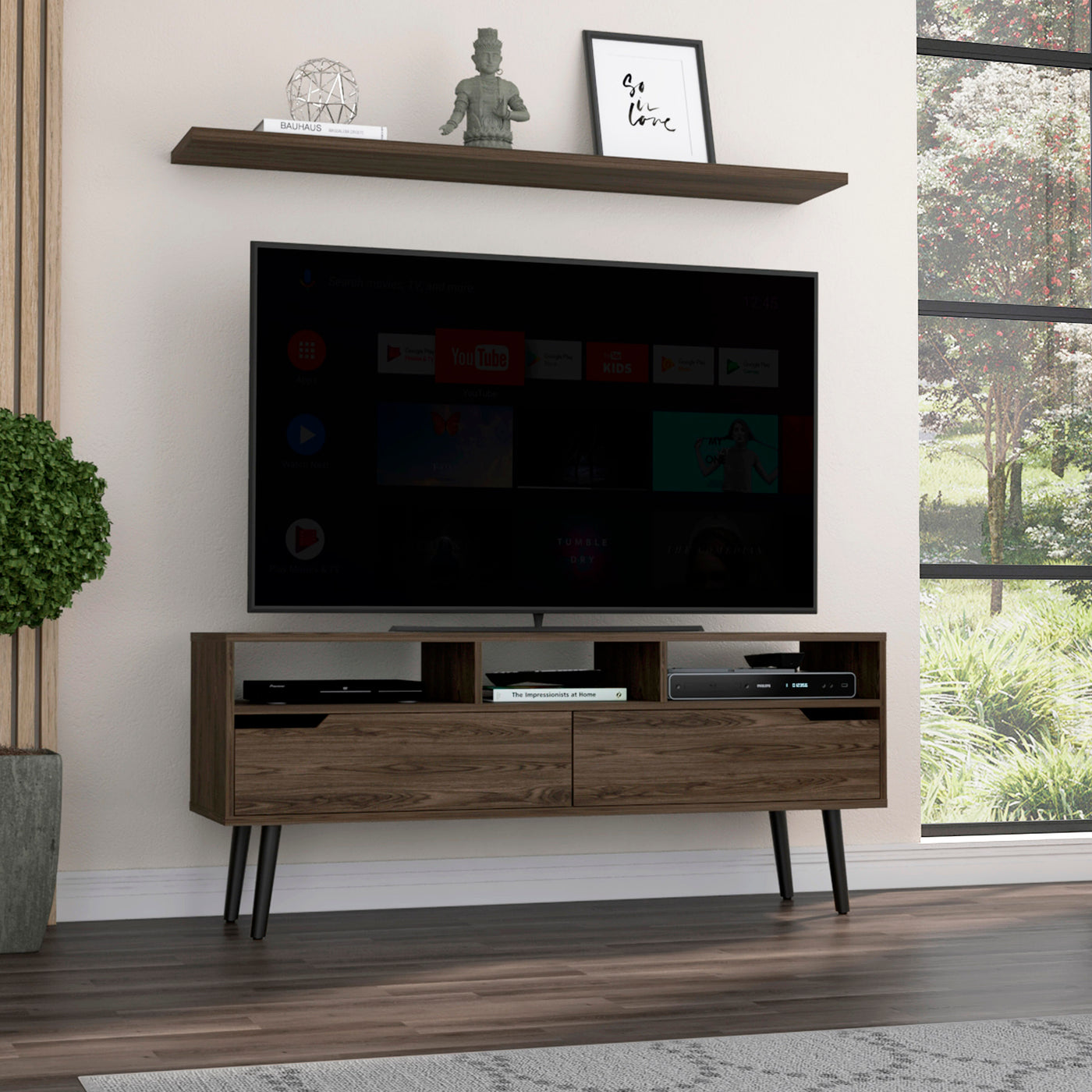 Oslo TV Stand for TVs up to 51" - Dark Walnut