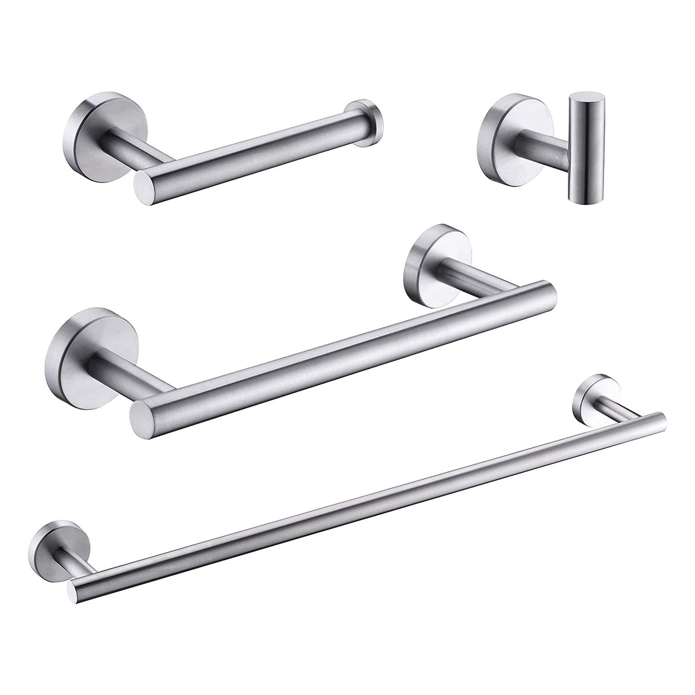 Brushed Nickel 4-Piece Bathroom Accessory Set Stainless Steel