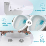 Elongated Toilet, 1.28 GPF, ADA Chair Height, 12" Rough-In, High Efficiency