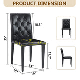 Set of 4 Metal Dining Chair Black