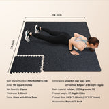 0.56 Inch Thick Gym Floor Mats, 25 Tiles Rubber Top with EVA Foam