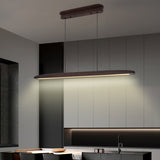 Streamline LED Pendant Light - Walnut Wood - 51" with Remote
