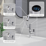 Chrome Bathroom Sink Faucet 360° Rotary Spray Temperature Display