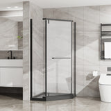Neo-Angle Frameless Shower Door 36x36x72 Pivot Matte Black