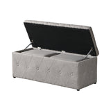 Storage Ottoman Set - Rectangular - Linen Fabric - Beige