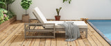 Outdoor Patio Furniture Set of 2 Acacia Wood Gray