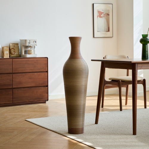 Hand-Woven PVC Rattan Floor Vase, 39.3 Inch Tall Decorative Vase