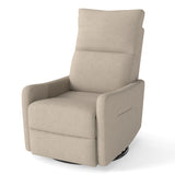 Velvet Recliner Swivel Power Brown