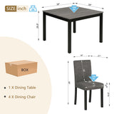 Fabric Dining Set Black/Light Gray