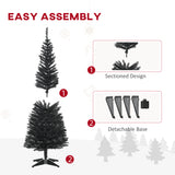 HOMCOM 5' Artificial Pencil Christmas Tree, Slim Xmas Tree with 294 Realistic Br