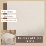 French Country Upholstered Dining Chairs Set of 2, Beige