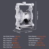 Air Operated Double Diaphragm Pump, 44GPM