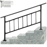 Outdoor Stair Railing for 1-5 Steps Wrought Iron Handrail