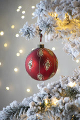 4.7" Glass Christmas Ball Ornaments, Set of 4