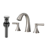 Widespread 2 Handle 3 Hole Bathroom Sink Faucet Brushed Nickel
