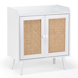 Sideboard Buffet Cabinet with Rattan Doors and Storage