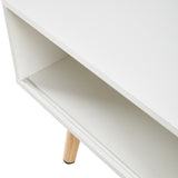 Solid Wood Coffee Table with Storage White