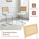 Set of 2 Faux Leather Bar Stool White
