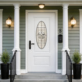 36"x80" Fiberglass Front Door with White 4-9/16" PVC Frame
