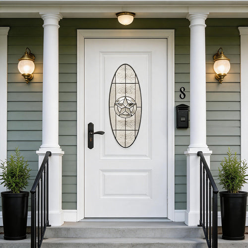 36"x80" Fiberglass Front Door with White 4-9/16" PVC Frame